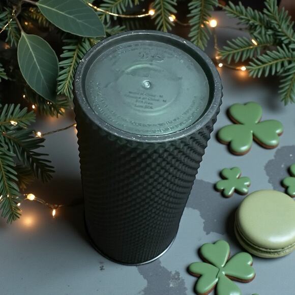 Starbucks Matte Dark Green Studded Tumbler 24 oz Venti Cold Cup EUC